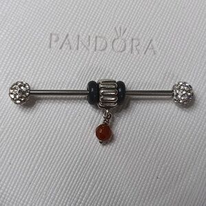 PandoraVintage Silver Cornelian July Birthstone Dangle Charm 2 Listed Separately